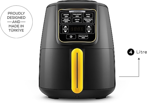 Karaca Air Pro Cook Köz XL Airfryer 4 lt Yağsız Black Gold Fritöz