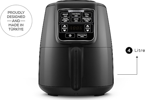 Karaca Air Pro Cook Köz XL Airfryer 4 lt Yağsız Black Shine Fritöz