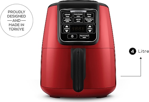 Karaca Air Pro Cook Köz XL Airfryer 4 lt Yağsız Ruby Fritöz