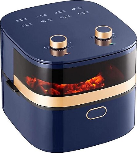HZL 1400w Isı Ayarlı Camlı Fritöz Airfryer 7,5 Litre Large Üstten Kapaklı Fritöz