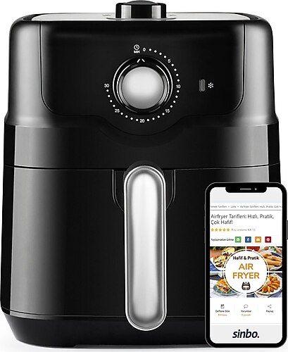 Sinbo Yağsız Zaman Ayarlı 4,5l 1500w Airfryer Fritöz