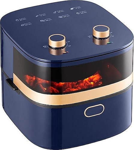 HZL 1400w Isı Ayarlı Camlı Fritöz Airfryer 7 Litre Large Üstten Kapaklı