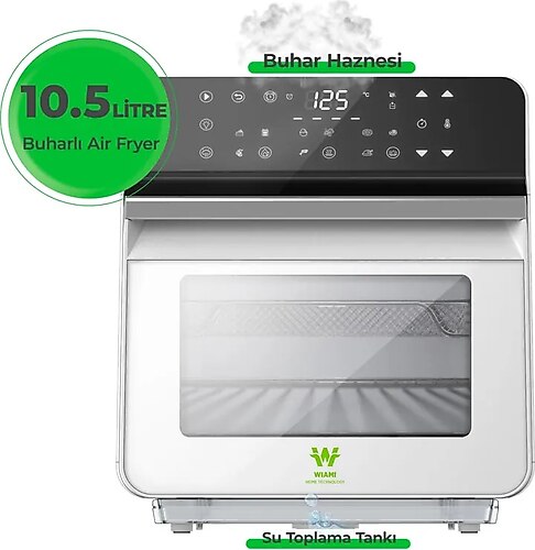 Wiami Buharlı Airfryer 10.5 lt Yağsız Fritöz