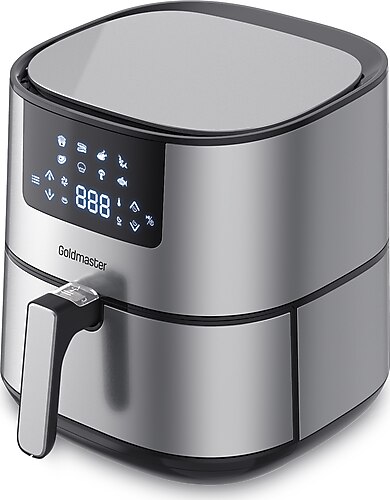 2000 Watt Yüksek Güç 6,4 Litre Inox Geniş XXL Dokunmatik Airfryer Yağsız Sıcak Hava Fritözü
