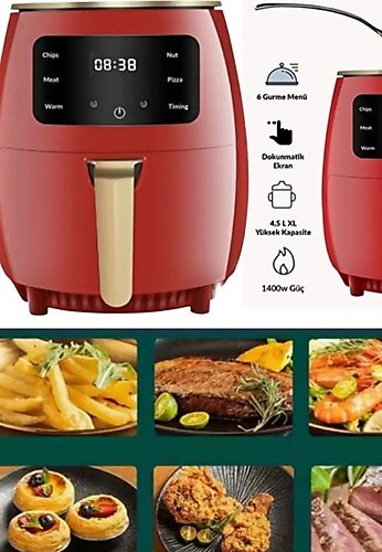 Utelips Profesyonel Evde Işyerinde Herşey Pişiren Kızartabilen Ayarlı 5 Lt Kapasiteli Model Fritöz Airfryer