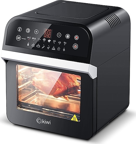 Kiwi Çok Fonksiyonlu 12 Lt Xlarge Yağsız Airfryer Fritöz - Siyah