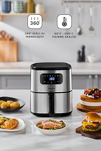 HOMEND Airfrday 2503h Uyumlu 8 Farklı Program Dokunmatik Ekran 4,2 Litre Smart Airfryer