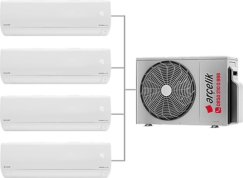 Arçelik Multi Sistem Duvar Tipi 4+1 İnverter 9+9+9+12 24000Btu Klima ZM24104-99912