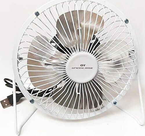 General Home Metal 6 Inç Usb Fan Beyaz