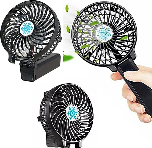 Adista Şarjlı El Vantilatörü El Fanı Portatif Pratik Soğutucu El Tipi Serinletici Masa Usb Mini Fan