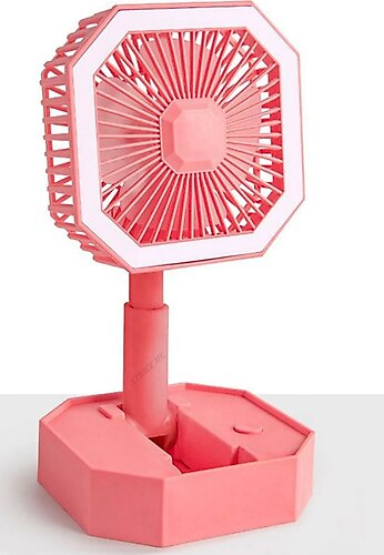 XTRIKE ME Şarjlı Taşınabilir Işıklı Vantilatör Katlanır Usbli El Fanı Ve Masa Üstü Evofis Mini Fan