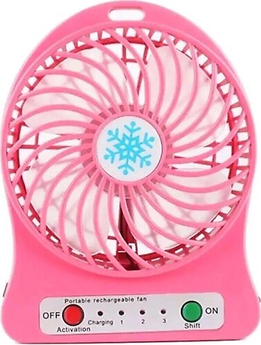 Pazariz Anycast Masa Üstü Şarjlı Mini Vantilatör 3 Kademeli USB Mini Fan Beyaz